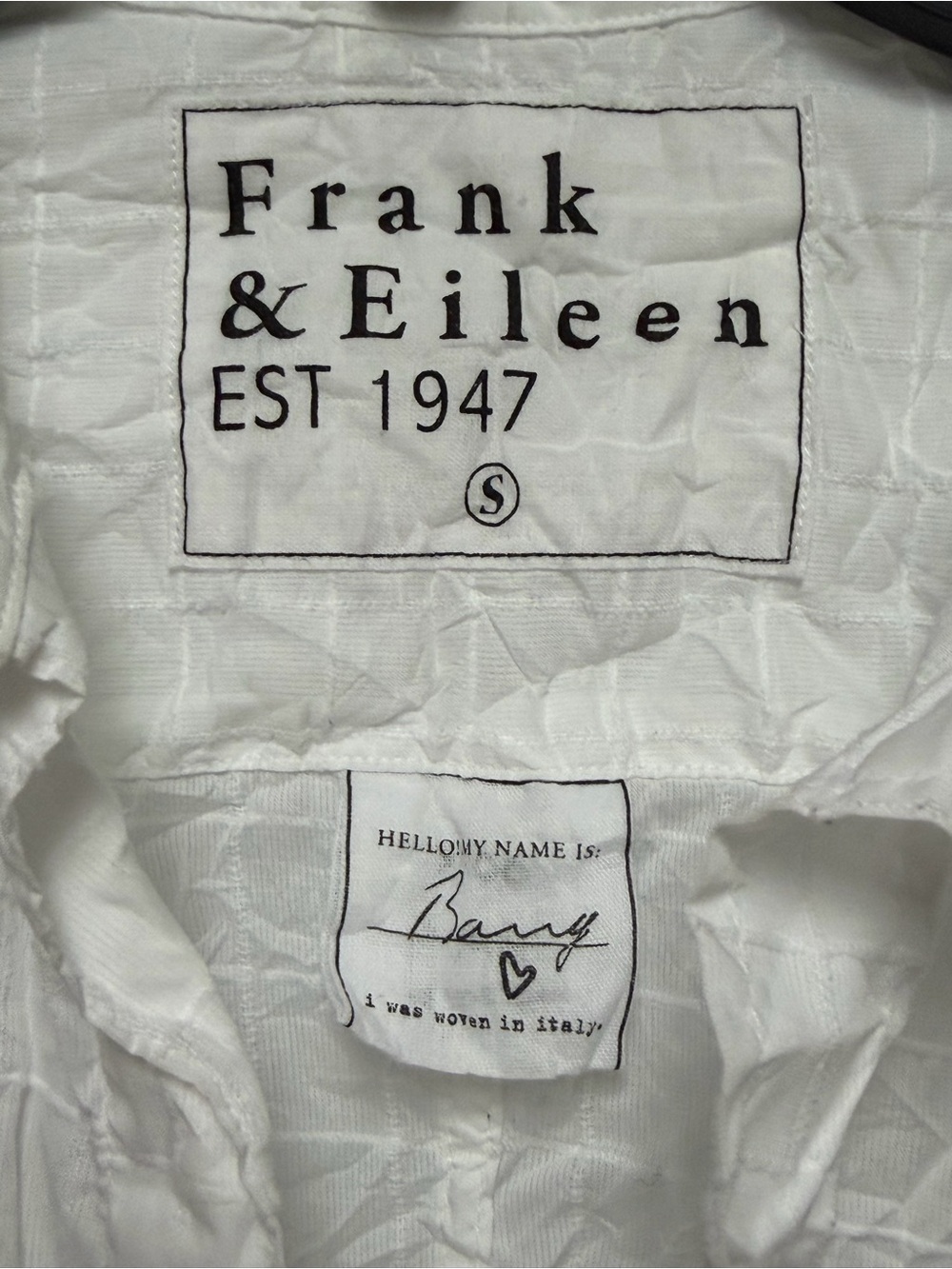 Frank & Eileen Barry Tailored Button-Up Shirt Size S White - Picture 3 of 4
